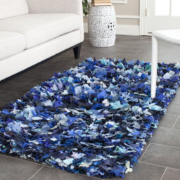Daenerys Hand Hooked Cotton Blue Rug