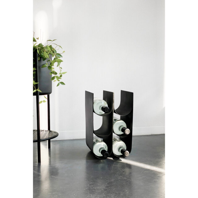 6 Bottle Tabletop Wine Bottle Rack in Black