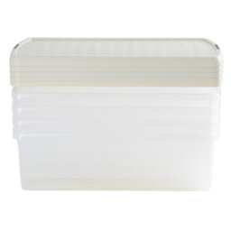 Wham Clip Rectangular Plastic Storage Boxes with Secure Clip Lock Lids Clear/Green Milieu/Stone