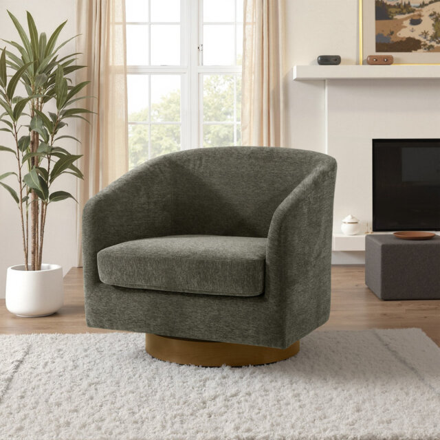 72Cm Wide Swivel Barrel Chair