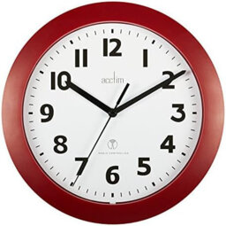 Acctim Parona Wall Clock Radio Controlled Red 23cm