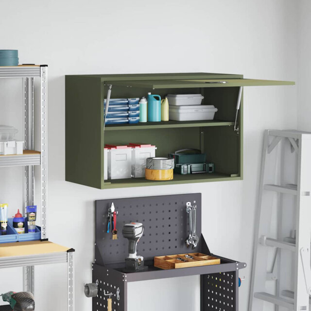 Wall Cabinet For Garage Powder-Coated Steel Storage Indoor Units Secure