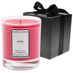 Rose Scented Jar Candle with Glass Holder