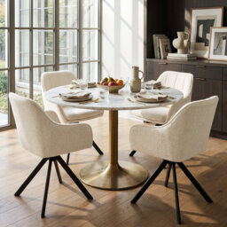 51cm H Upholstered Arm Dining Chair For Kitchen Dining Living Room