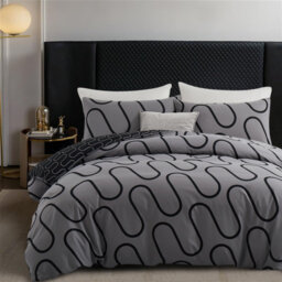 Ultra Soft Microfiber Dual Pattern Reversible Duvet Cover With Matching Pillow Covers