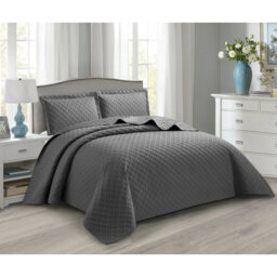 Polyester Solid Colour Bedspread with Pillow Shams Included