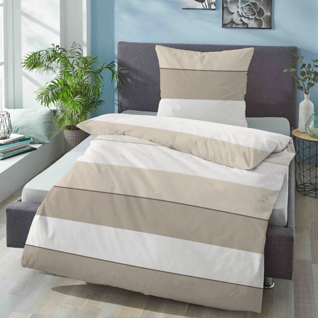 Sateen Striped Duvet Cover Set with Pillow Shams Included