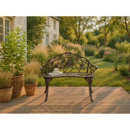Garden Bench PIURA 88 cm Metal White