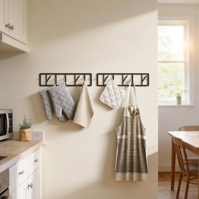Coat Hooks, Set Of 2 Wall Mounted Coat Racks With 5 Rotatable Hooks, Metal Space-Saving Wall Hangers For Hallway Bedroom Bathroom Dressing Room