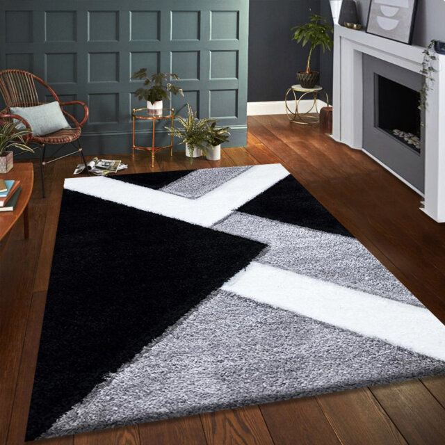 Krishauna Machine Woven Black/Grey Rug