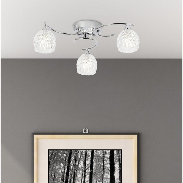 Minden Glass Semi Flush Mount
