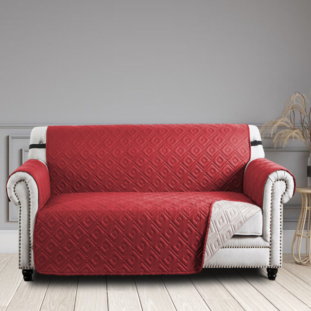 Waterproof Reversible Quilted Sofa Cover with Adjustable Straps
