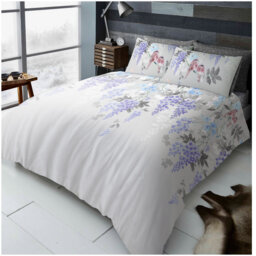 Botanical Complete Bed Set Polycotton Bedding with Duvet Cover Fitted Sheet & Matching Pillowcases Soft Easy Care Bed Set