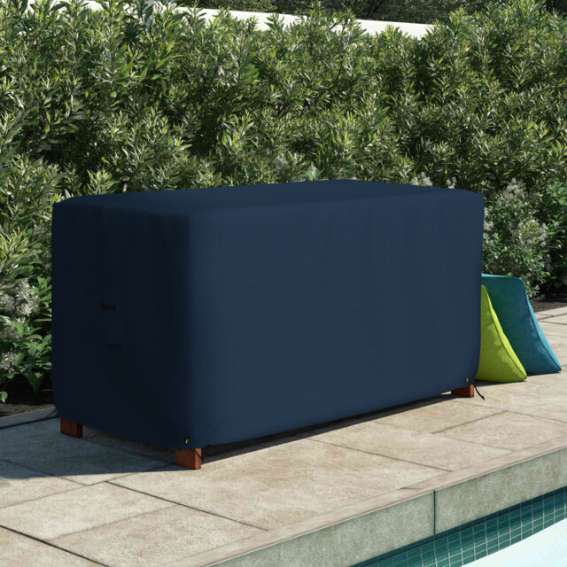Heavy-Duty Waterproof Rectangle Ottoman Outdoor Deck Box Cover, Outdoor Rectangle Storage Box Bench Patio Deck Box Cover