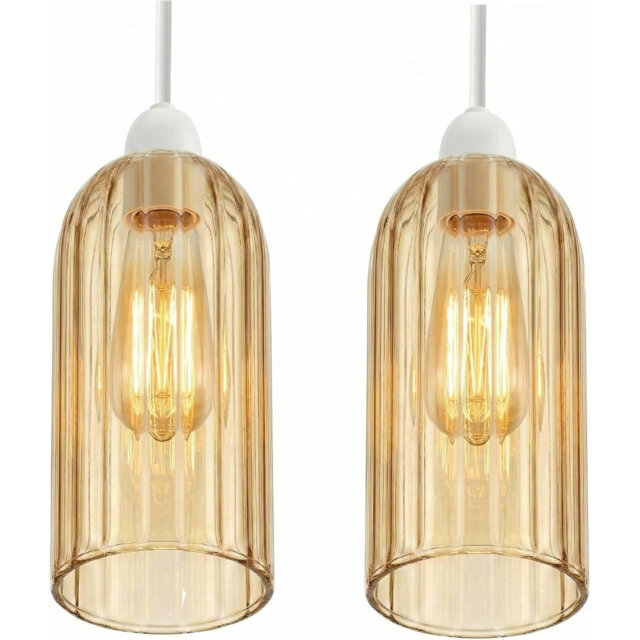 20cm H Glass Drum Lamp Shade
