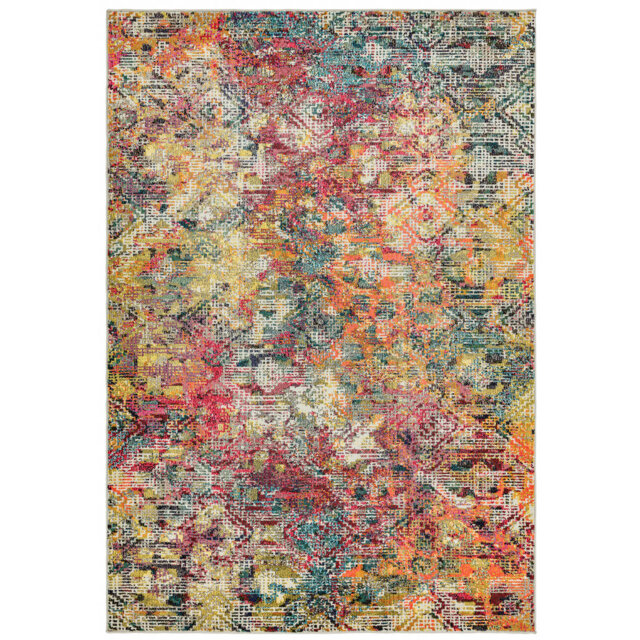 Destini Digital Flatweave Orange/Red/Yellow Rug