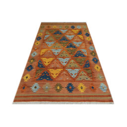 Handmade Kilim Wool Brown/Orange Rug