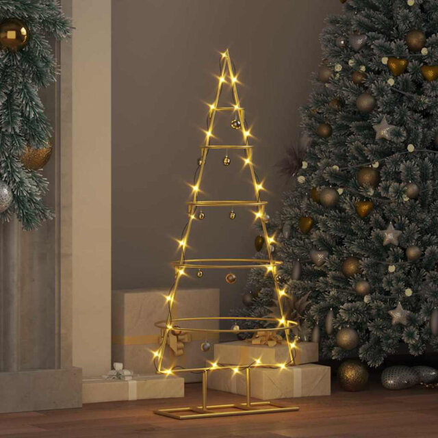 Metal Christmas Tree with Stand Gold Powder-coated steel