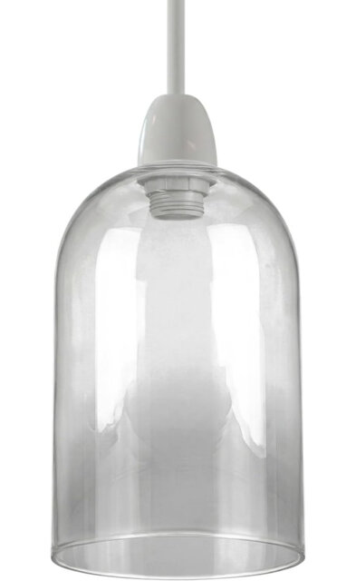 Glass Lamp Shade 23cm Height x 14.5cm Diameter, Clear Light Shade Replacement, E27 Easy Fit Ceiling Pendant & Table Lamp Shade, Vintage Modern Lightin