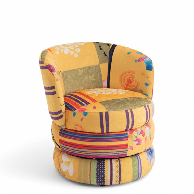 Velvet Swivel Barrel Chair