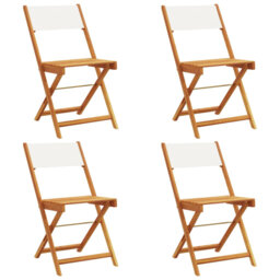 Vidaxl Folding Garden Chairs in Beige Fabric and Solid Wood