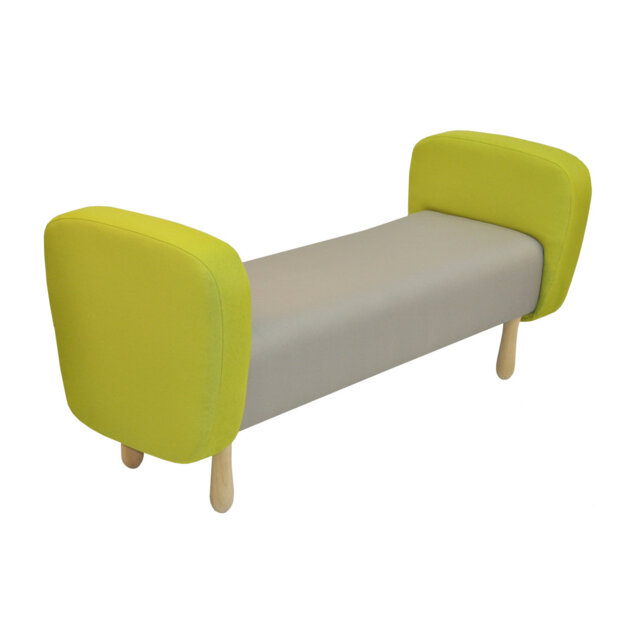 Wzór Polyester Blend Upholstered Bench