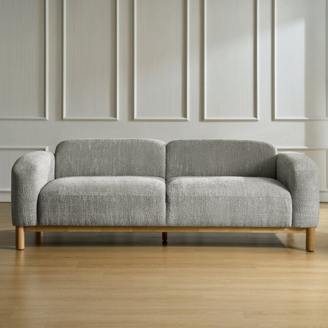 Andres Modern 182.8cm W Curved 3 Seater Sofa with Deep Seat Comfort