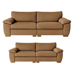 Amalfi 5 Seater Two Piece Jumbo Cord Soft Fabric Living Room Sets Set With Split Living Room Sets Design