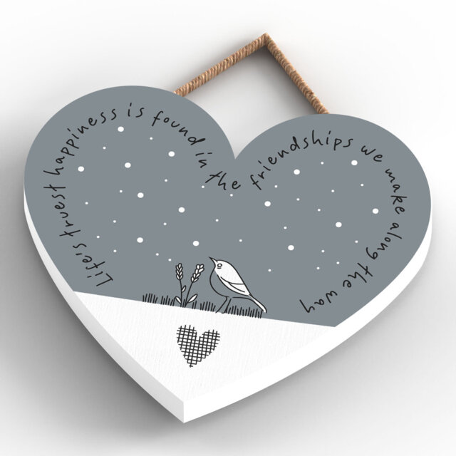 Friendships True Happiness Heart Wooden Plaque Wall DÃ©cor