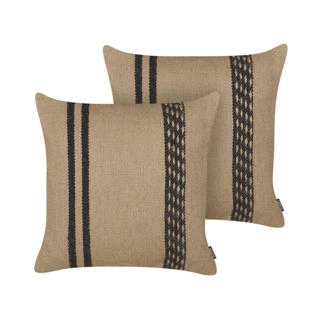 Set of 2 Jute Cushions 45 x 45 cm DESALIX