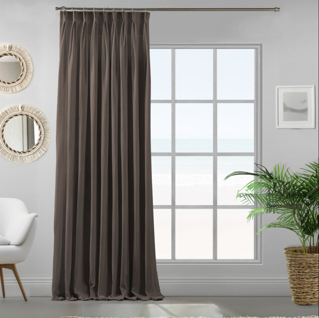 Triple Pinch Pleat Extra Long & Extra Width Decorative Single Curtain Panel