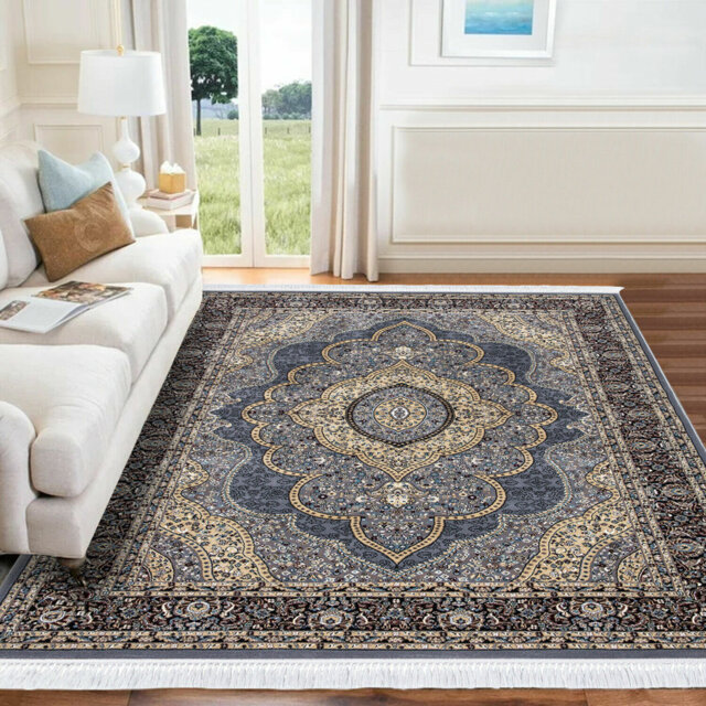 Modern Area Rug Oriental Style Rugs Bedroom Living Room Traditional Carpet Mats**Grey