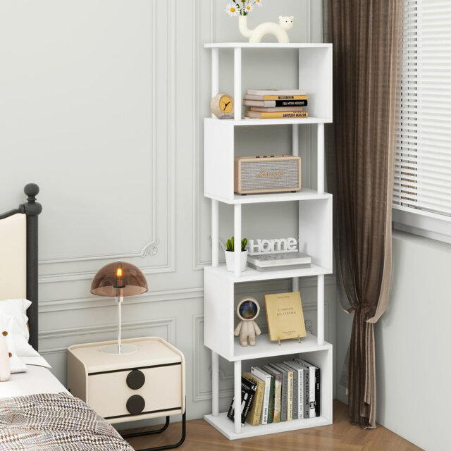 155.5cm H x 38cm W Steel Geometric Bookcase
