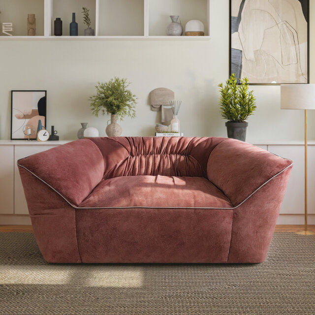 Oversized Velvet Lazy Sofa, Immersive Large Bean Bag, Leisure Chaise Lounge Couch