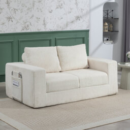 176cm Convertible Sofa Bed 2 Seater Loveseat Sofa No Assembly Required