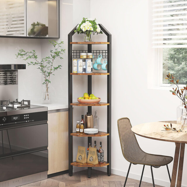Montfort 176cm H x 28.5cm W Steel Corner Bookcase