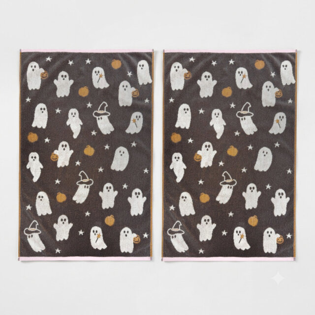 Ghosts Halloween Hand Towels 2pc Set