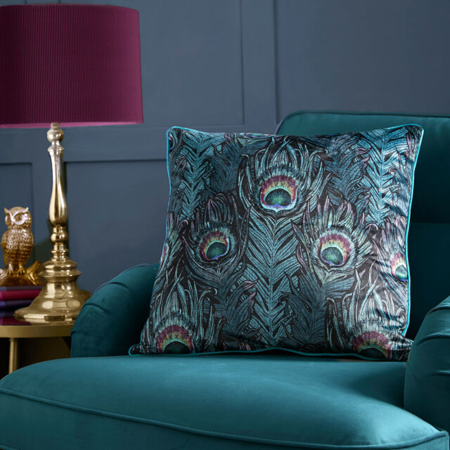 Dandy Peacock 100% Polyester Filled Cushion