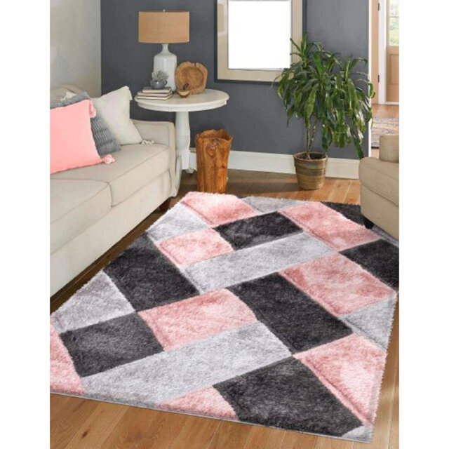 Non Slip 100% Polypropylene Luxury Orion Area Rugs For Long Hallways /Indoor Pink