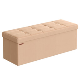 Linen Upholstered Storage Bench