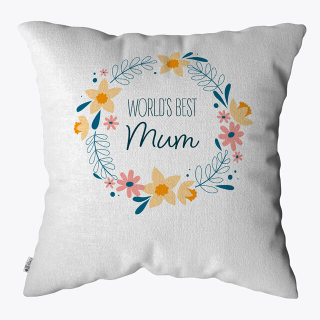 Floral White Square Cushion Cover
