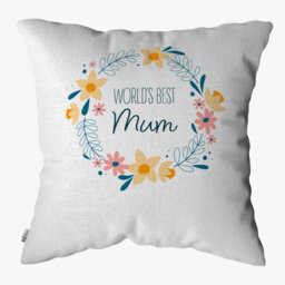 Floral White Square Cushion Cover