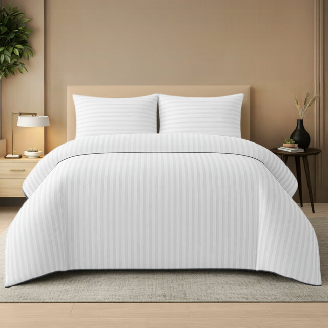 Premium Reversible Single Duvet Cover Set Pack of 2 Soft Microfiber Bedding with Zipper Closure, Corner Ties & Matching Pillowcase