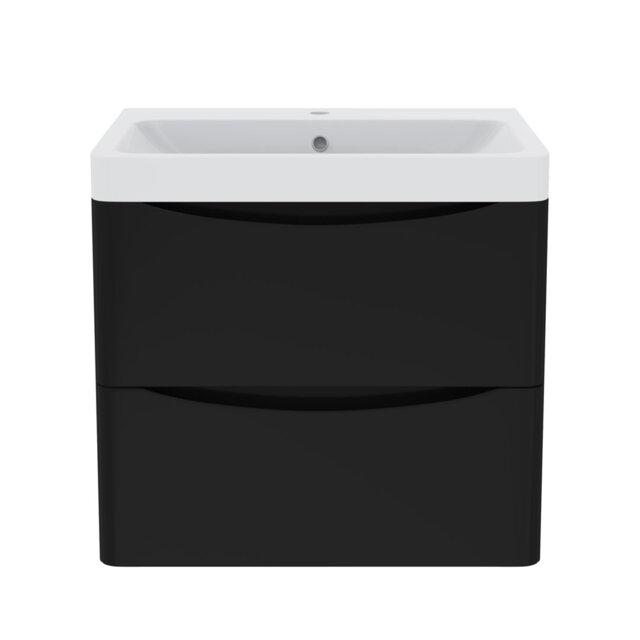 600mm 2 Drawer Wall Hung Vanity Bathroom Cabinet & Basin Set