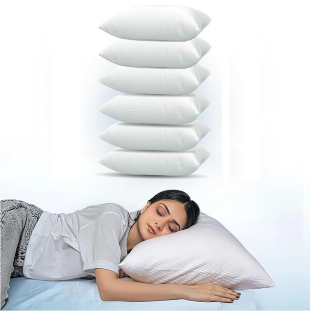 6-Pack Breathable Hotel Quality Pillows for Neck, Back & Shoulder Pain Relief, Anti-Dust Mite