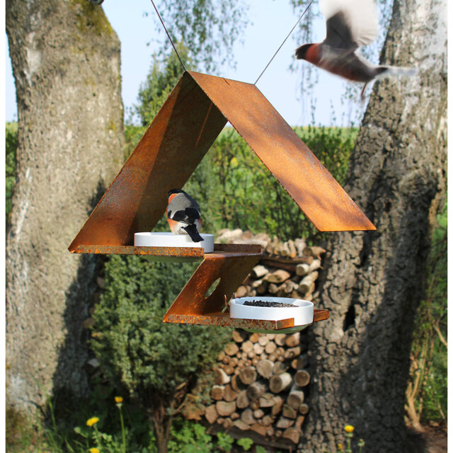 Norrell Metal Hanging Tray Bird Feeder