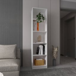 Home Xs bookcase with 5-tier shelves and slim design