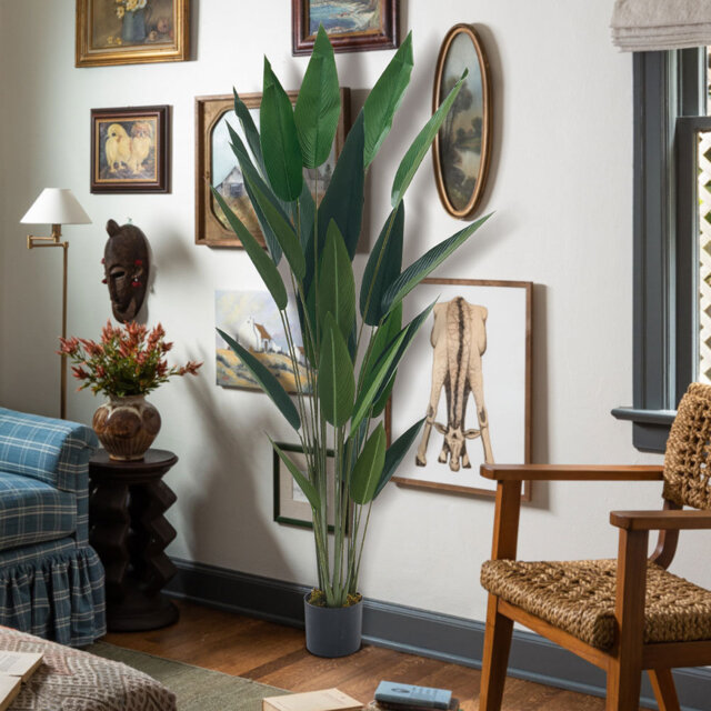 Artificial Bird of Paradise Plant - Realistic Tropical Decor, No Care Needed