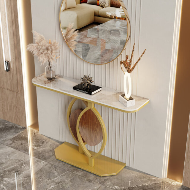 Alver 120 cm W Marble Top Console Table