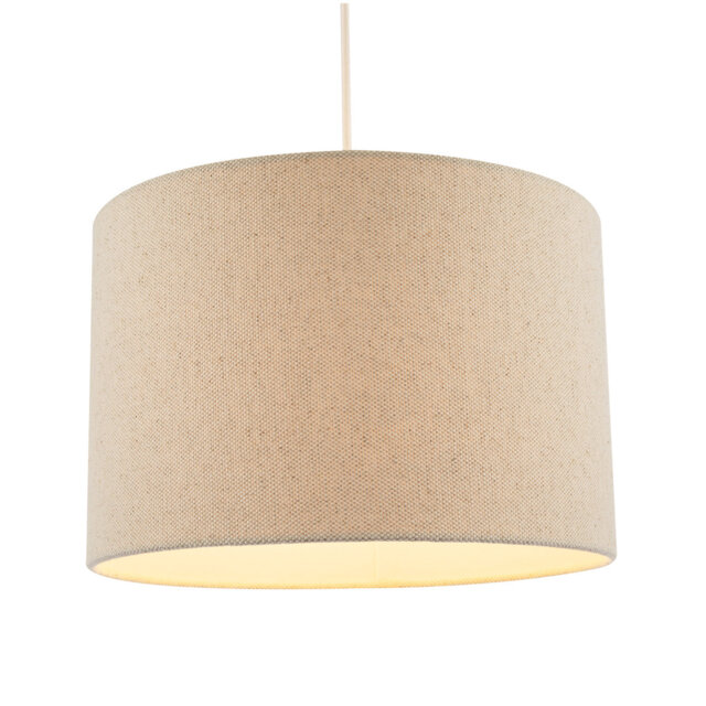20cm H Fabric Drum Lamp Shade ( No Direct Attachment Method ) in Beige